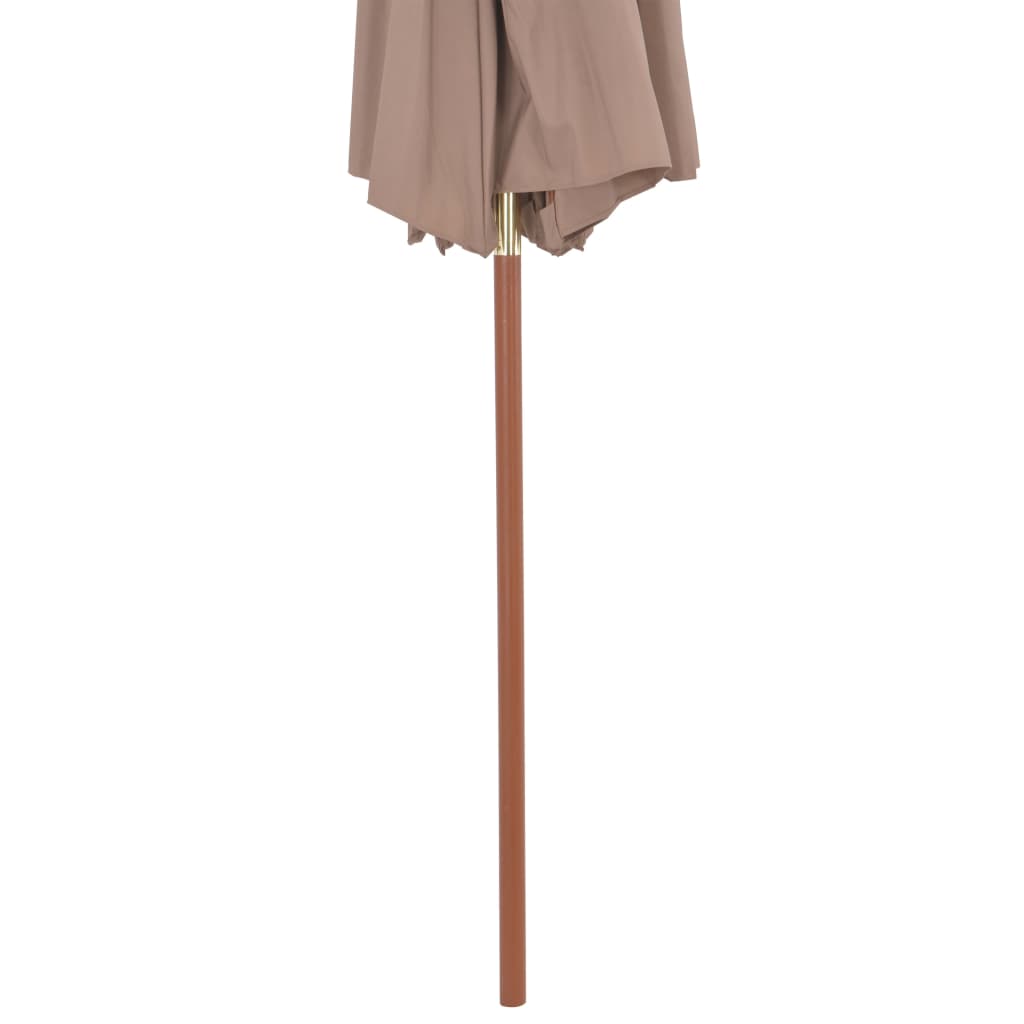 Double Decker Garden Parasol With Wooden Pole 270 Cm