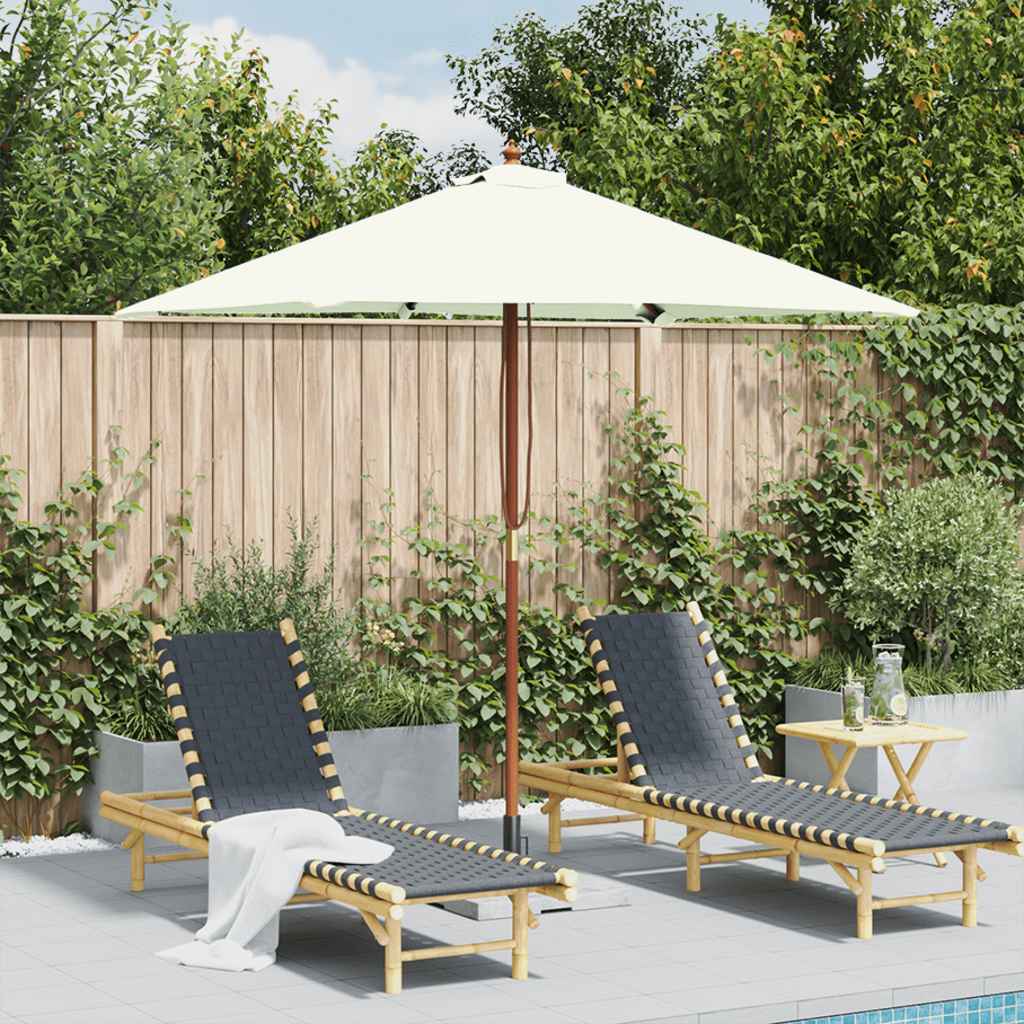 Garden Parasol With Wooden Pole 150X200 Cm