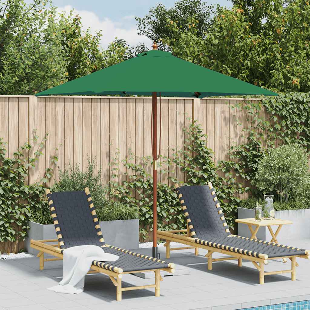 Garden Parasol With Wooden Pole 150X200 Cm