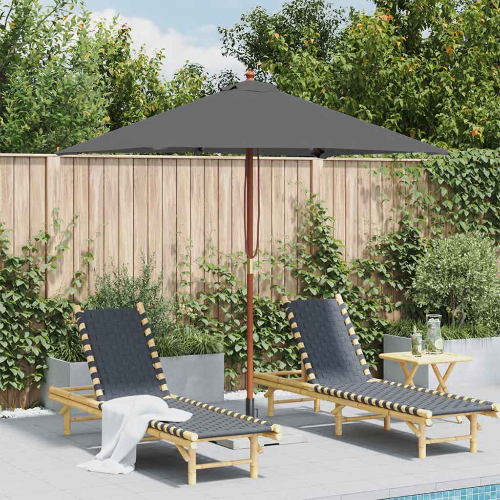 Garden Parasol With Wooden Pole 150X200 Cm