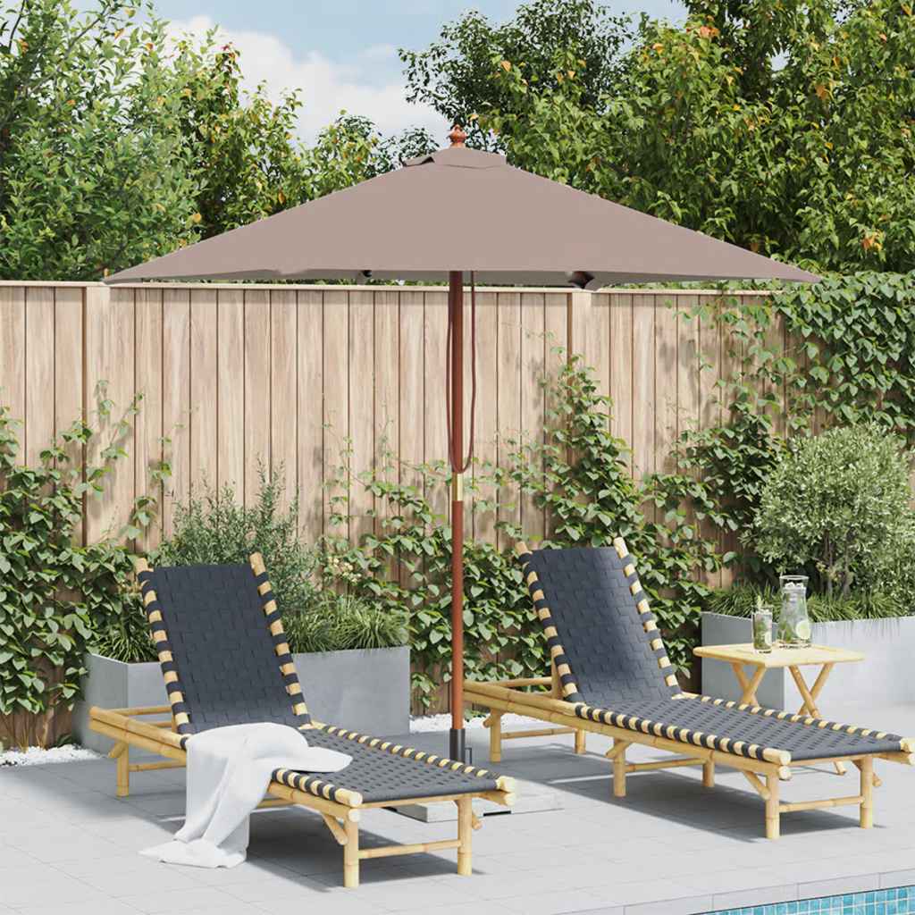 Garden Parasol With Wooden Pole 150X200 Cm