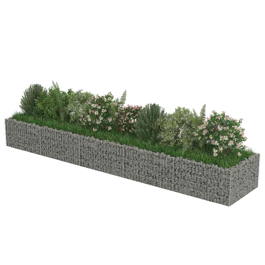 Planter XL Gabion Raised Garden Bed Galvanised Steel Stone Cage Outdoor 360 x 50