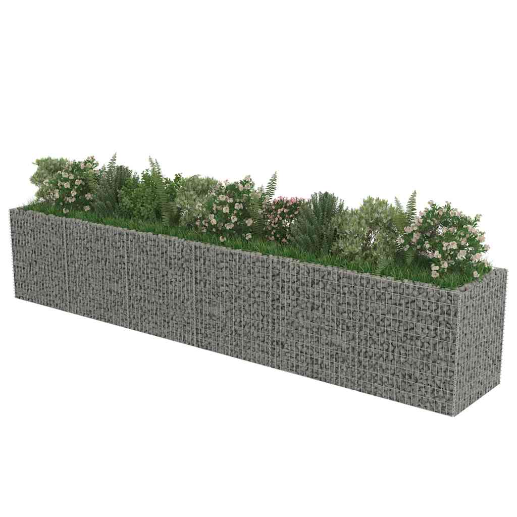 Planter XL Gabion Raised Garden Bed Galvanised Steel Stone Cage Outdoor 360 x 50