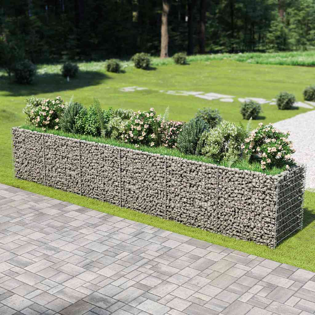 Planter XL Gabion Raised Garden Bed Galvanised Steel Stone Cage Outdoor 360 x 50