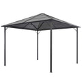 Gazebo Roof Aluminium 4X3X2.6 M Black 3 x 3 m 4 x 3 m 400 cm
