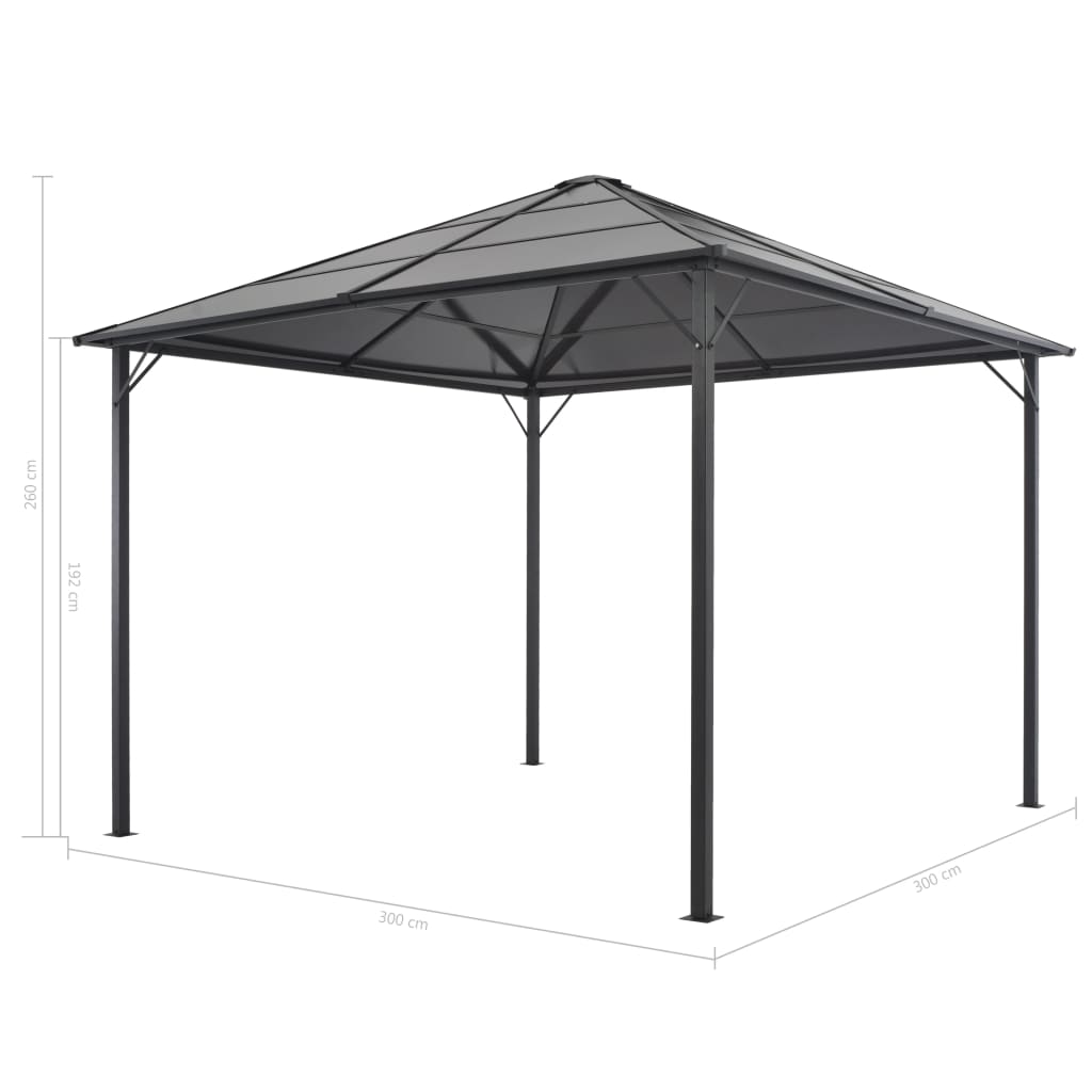 Gazebo With Roof Aluminium Anthracite