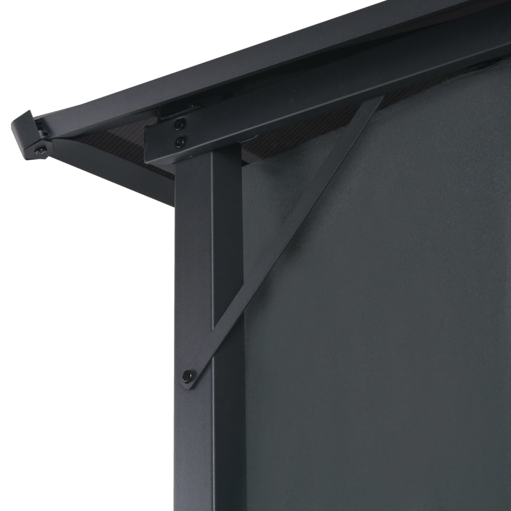 Gazebo With Curtain Aluminium 4X3X2.6 M Black