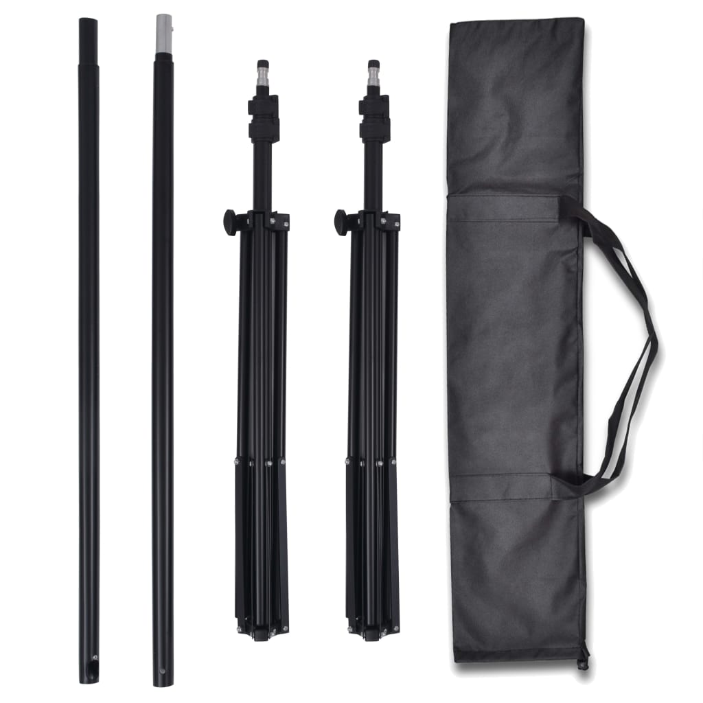Photo Studio Kit With 3 Cotton Backdrops Adjustable Frame 3X6M
