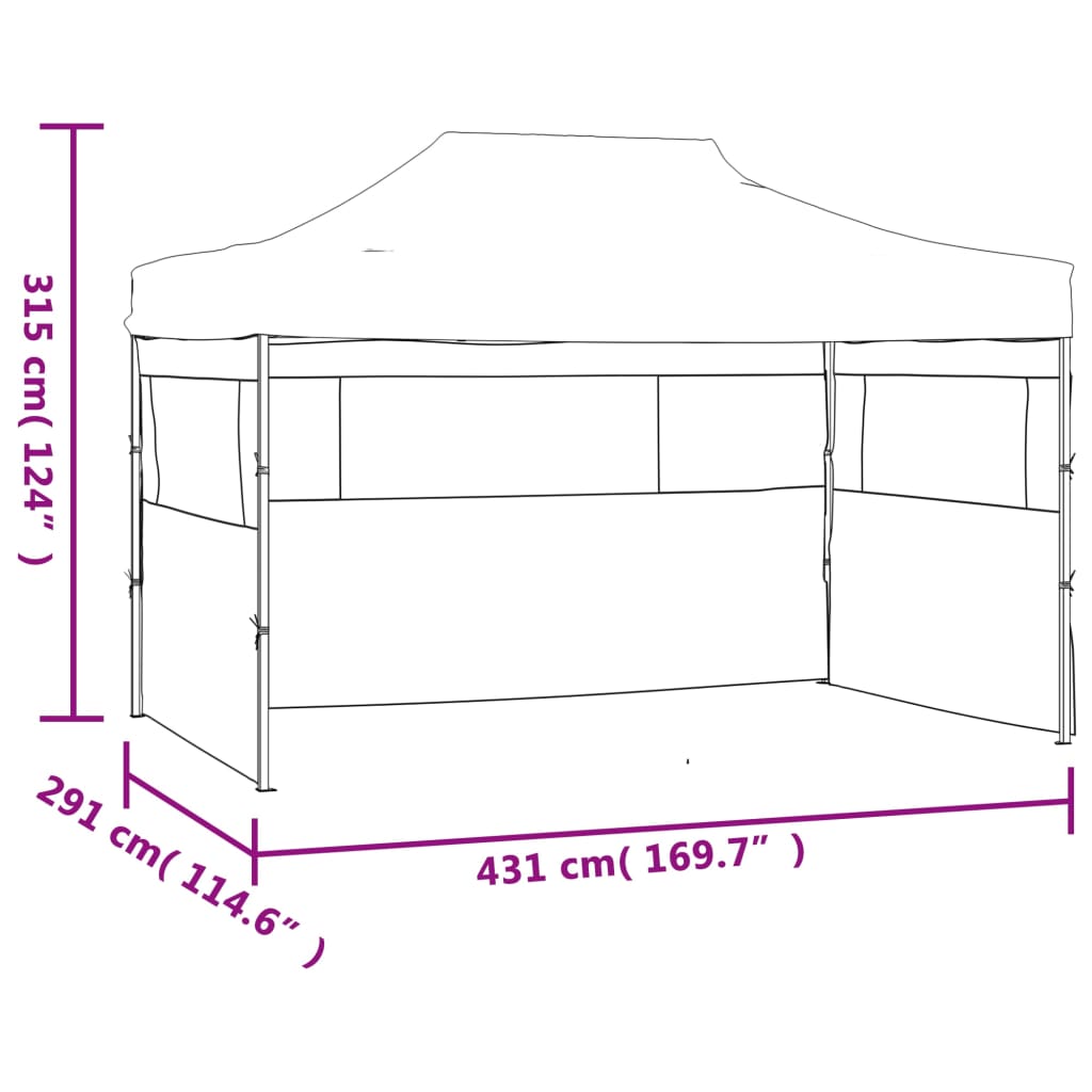 Foldable Tent With 3 Walls 3X4.5 M