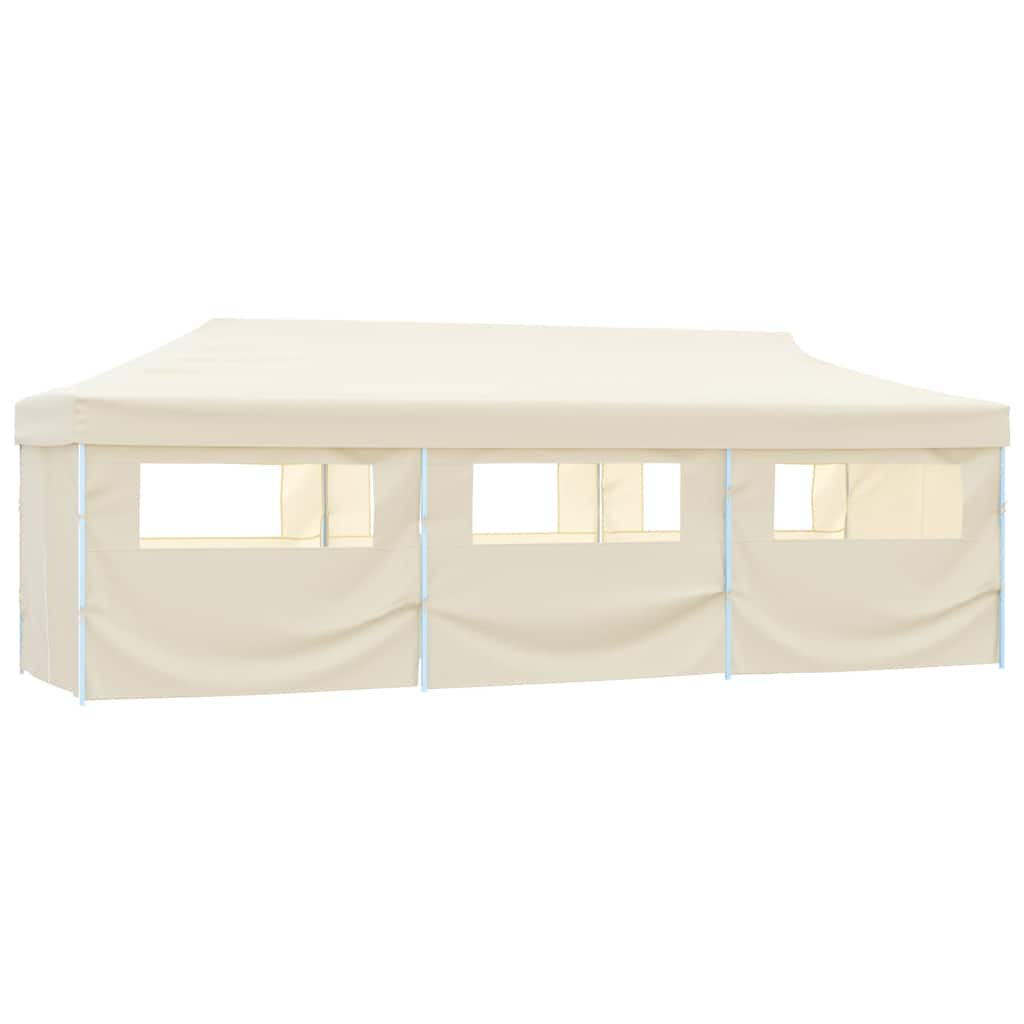 Gazebo 8.7x2.9m Folding Pop Up Party Tent Marquee 8 Sidewalls White cream blue 8