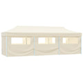 Gazebo 8.7x2.9m Folding Pop Up Party Tent Marquee 8 Sidewalls White cream blue 8