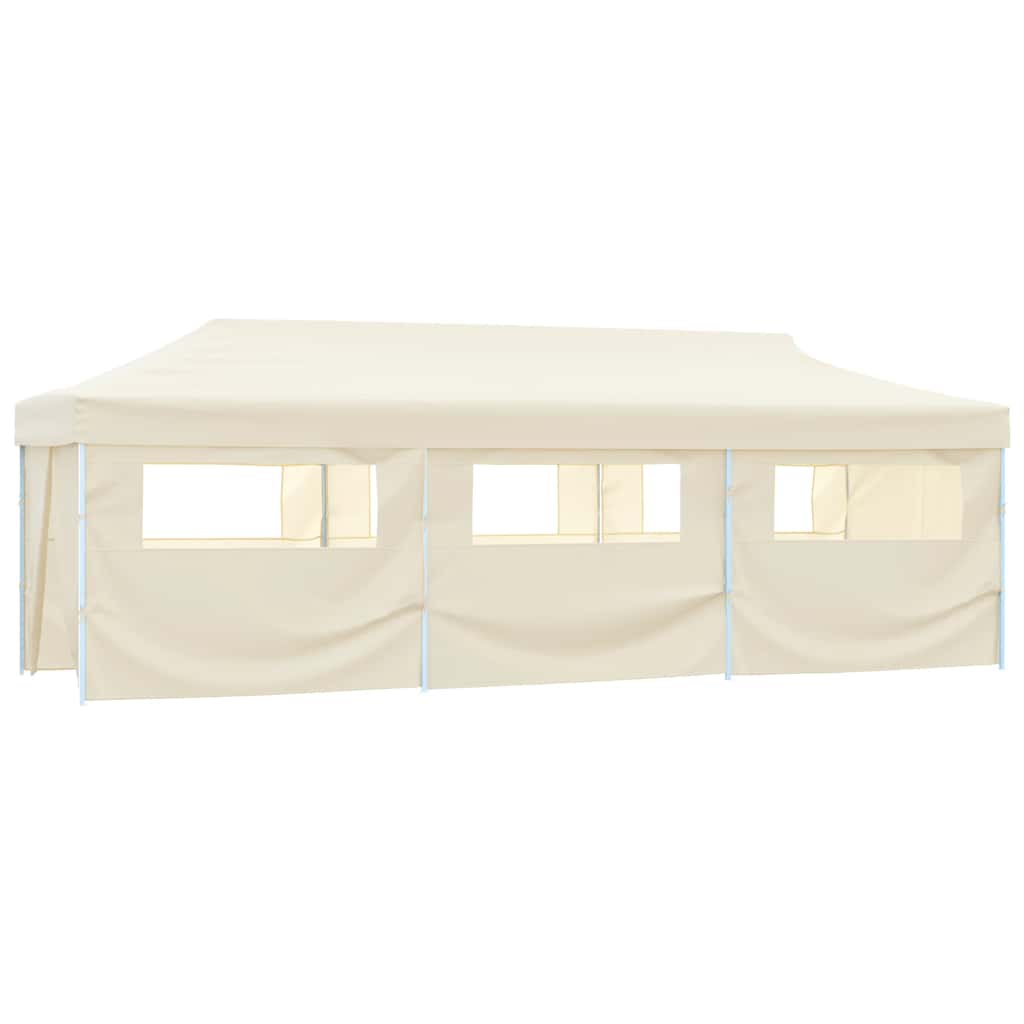 Gazebo 8.7x2.9m Folding Pop Up Party Tent Marquee 8 Sidewalls White cream blue 8