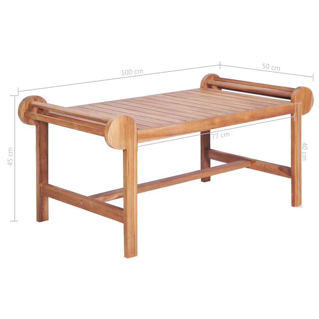 Coffee Table Solid Teak Garden Outdoor Patio Deck Furniture 100x50x45cm