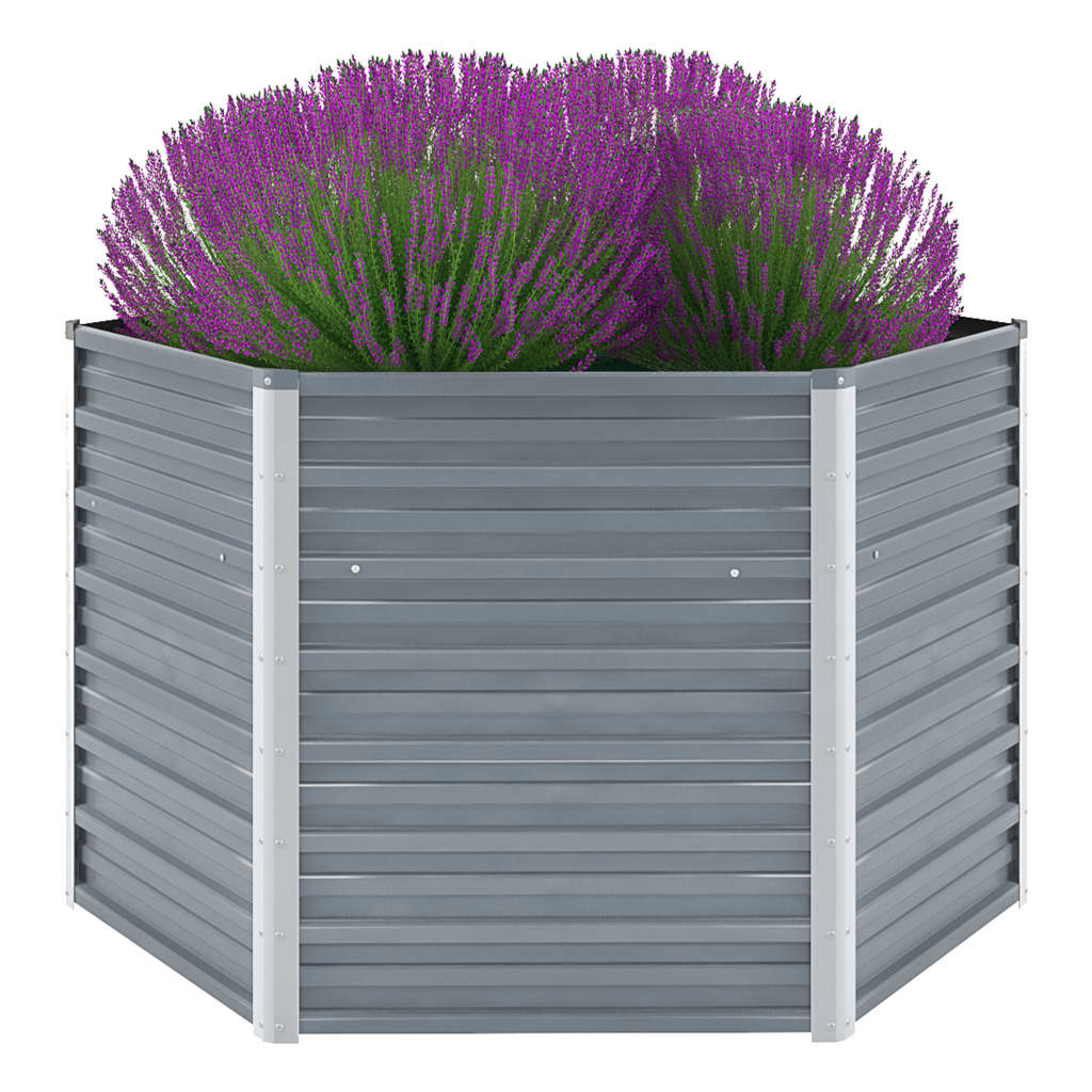 Garden Raised Bed 129X45 Cm Galvanized Steel