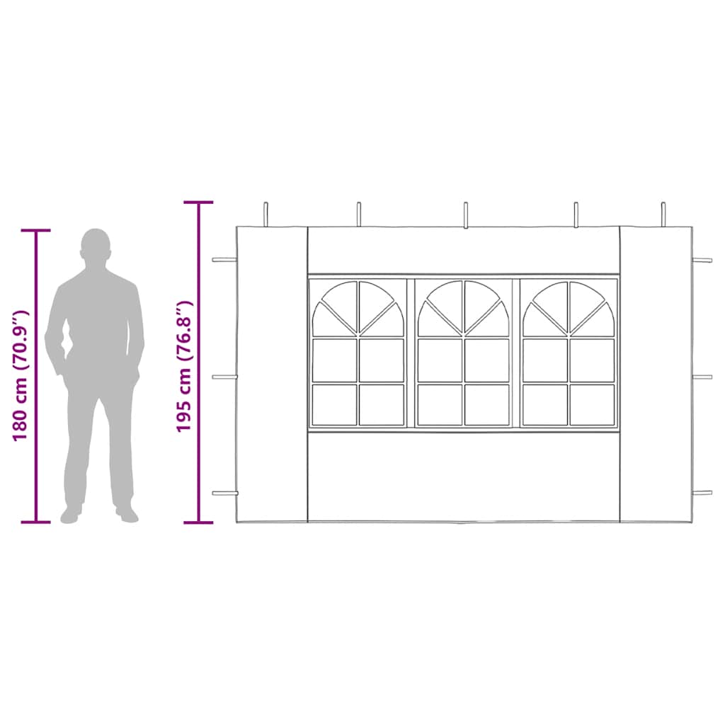 Party Tent Sidewall 2 Pcs With Window Pe
