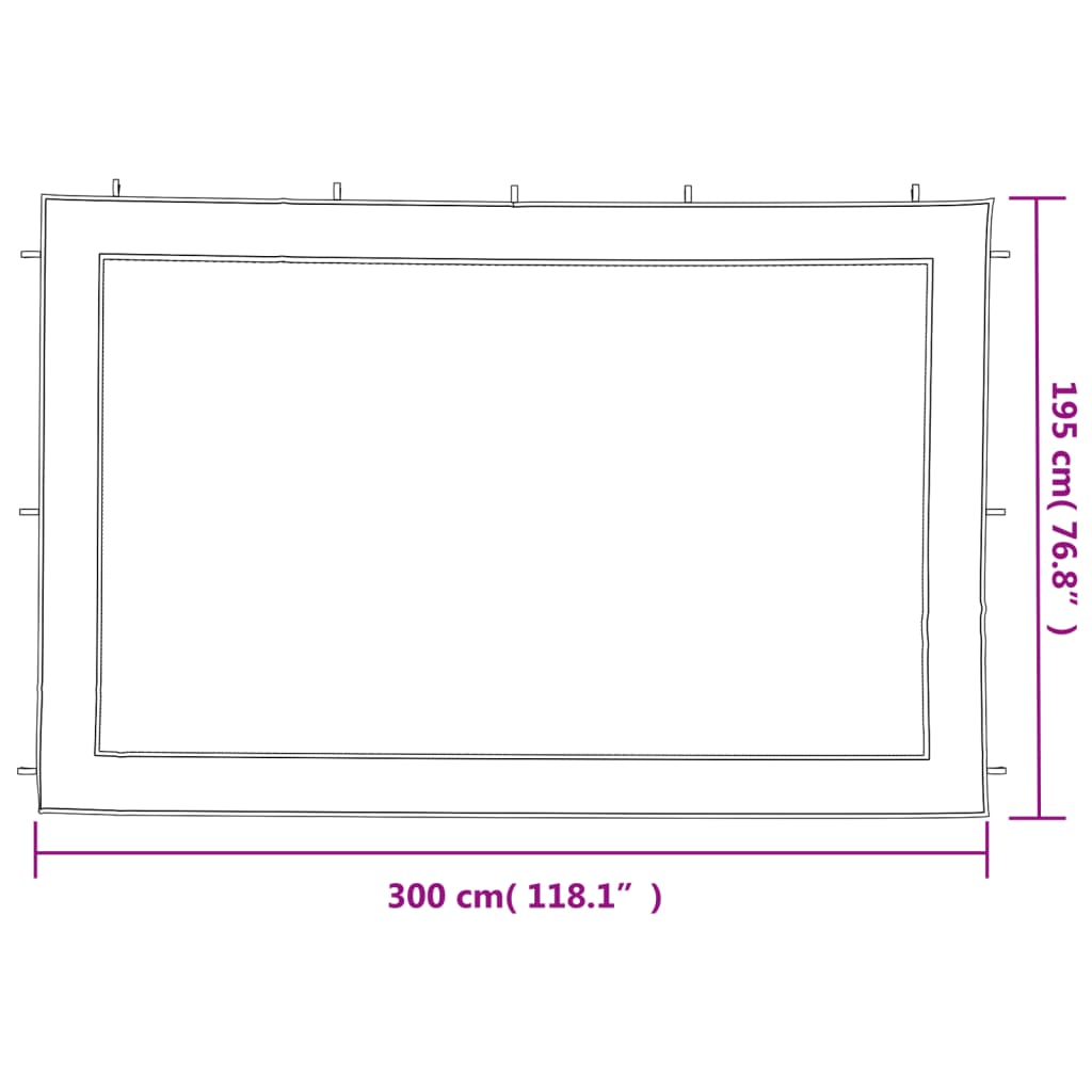 Party Tent Sidewall 2 Pcs White And Black Mesh