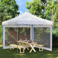 Party Tent Sidewall 2 Pcs White And Black Mesh
