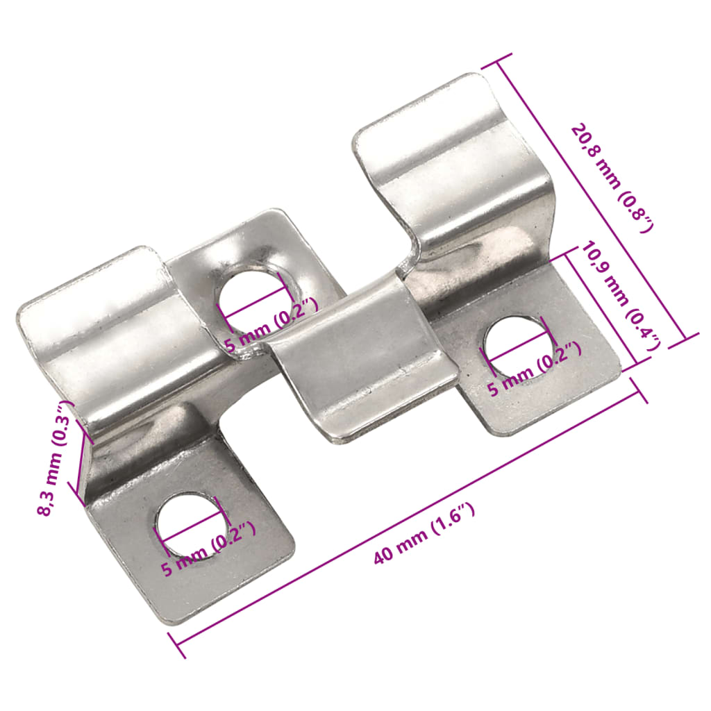 Flooring & Carpet 100 Pcs Decking Clips 200 Screws Stainless Steel Silver
