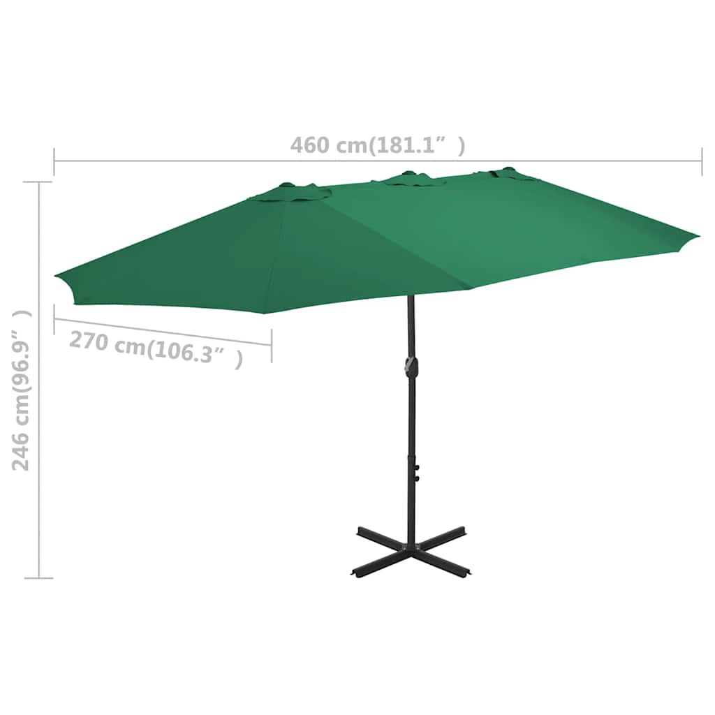 Garden Parasol Extra Large 460cm Black Patio Umbrella Aluminium sand anthracite