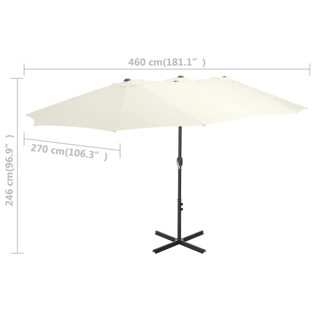 Garden Parasol Extra Large 460cm Black Patio Umbrella Aluminium sand anthracite