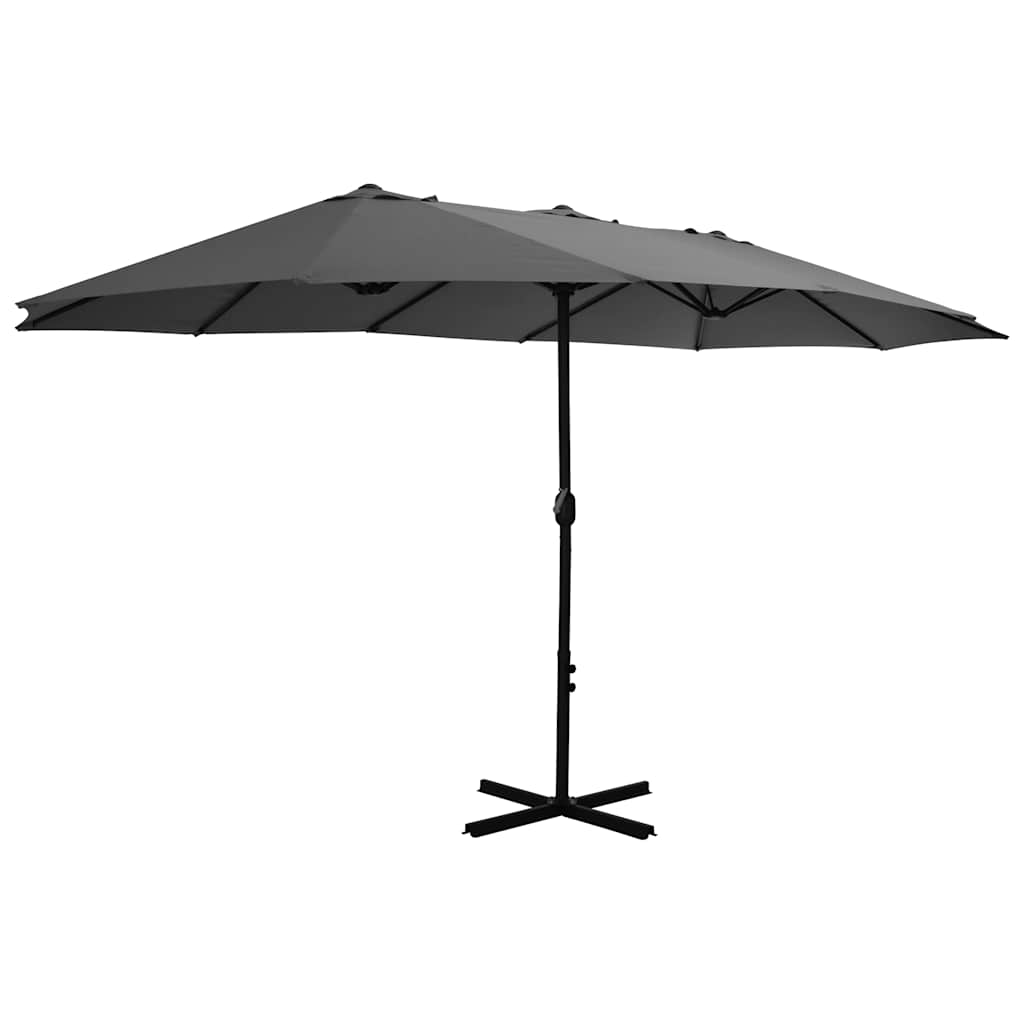 Garden Parasol Extra Large 460cm Black Patio Umbrella Aluminium sand anthracite