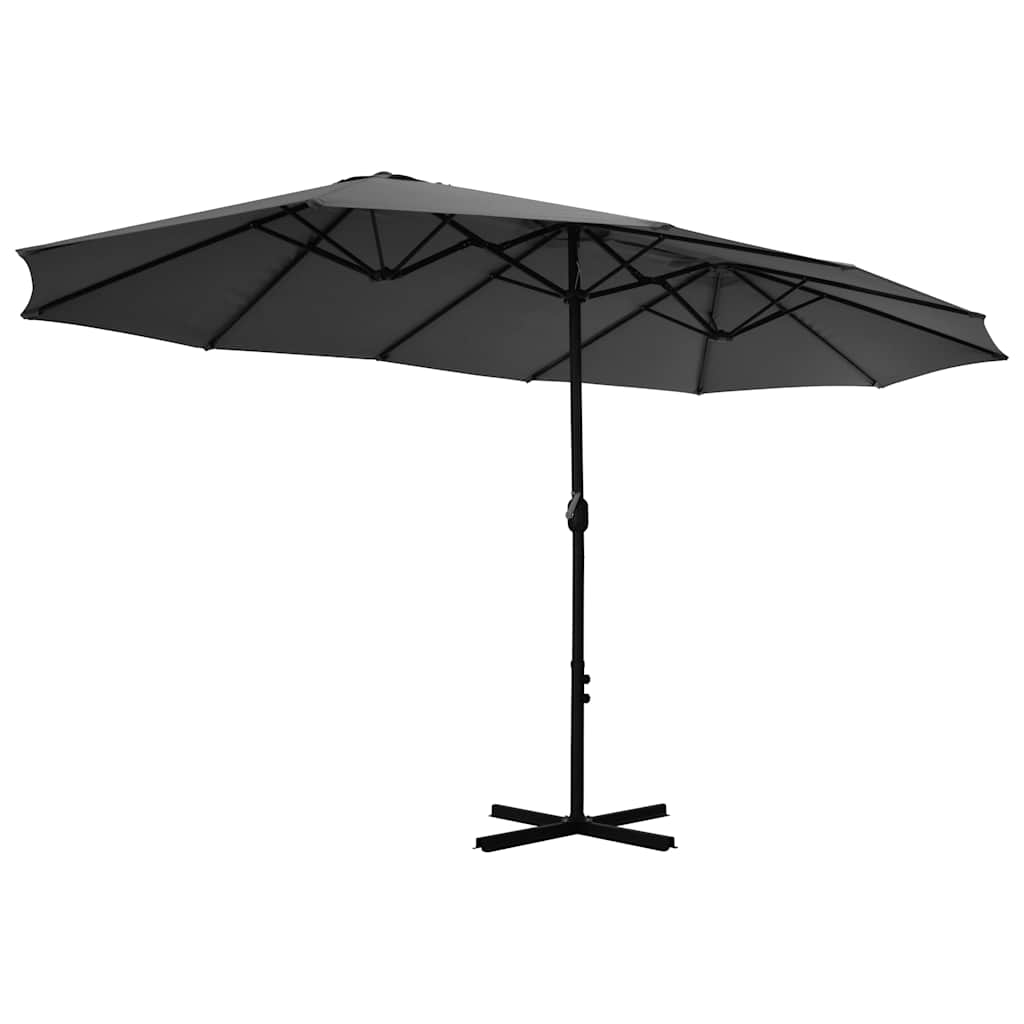 Garden Parasol Extra Large 460cm Black Patio Umbrella Aluminium sand anthracite