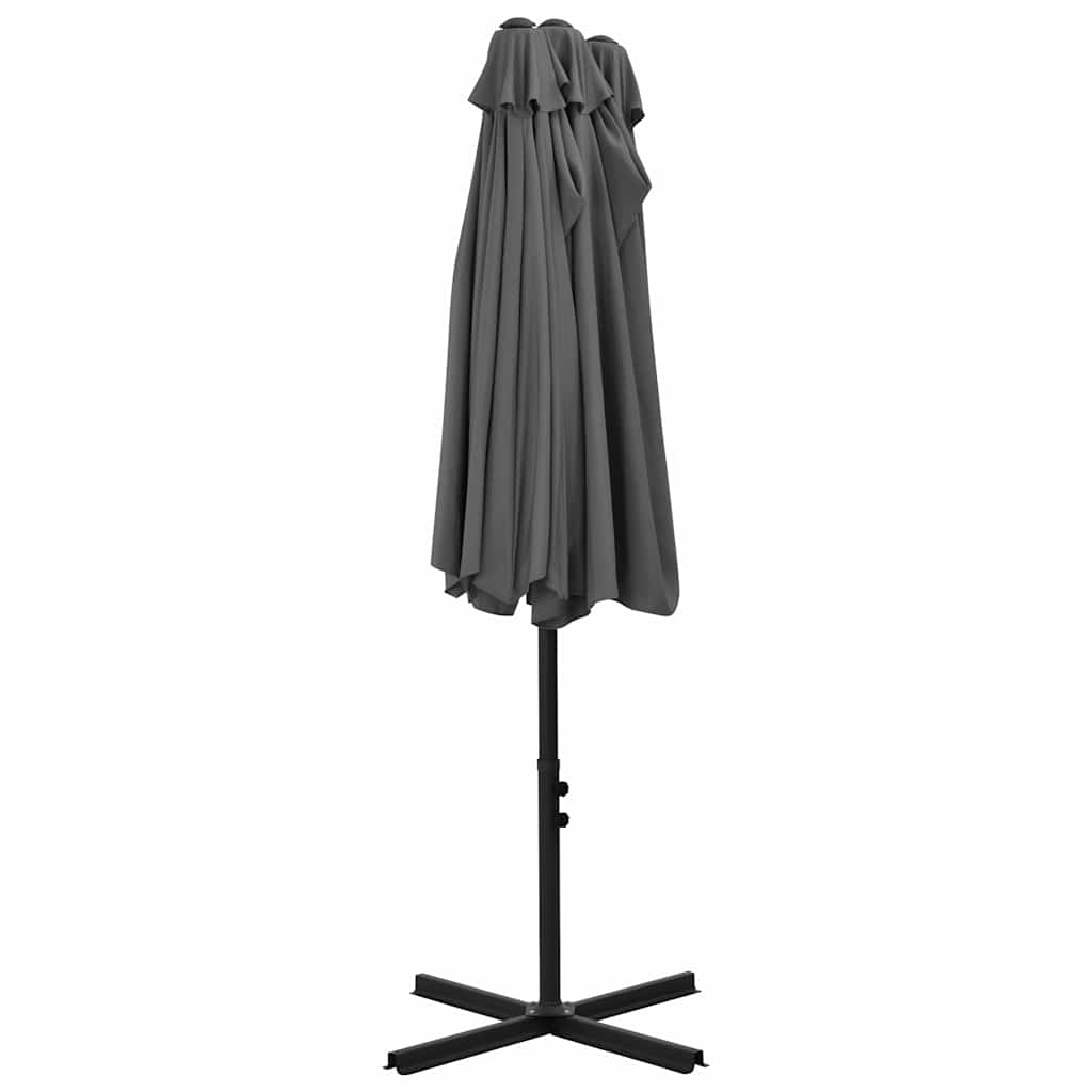 Garden Parasol Extra Large 460cm Black Patio Umbrella Aluminium sand anthracite