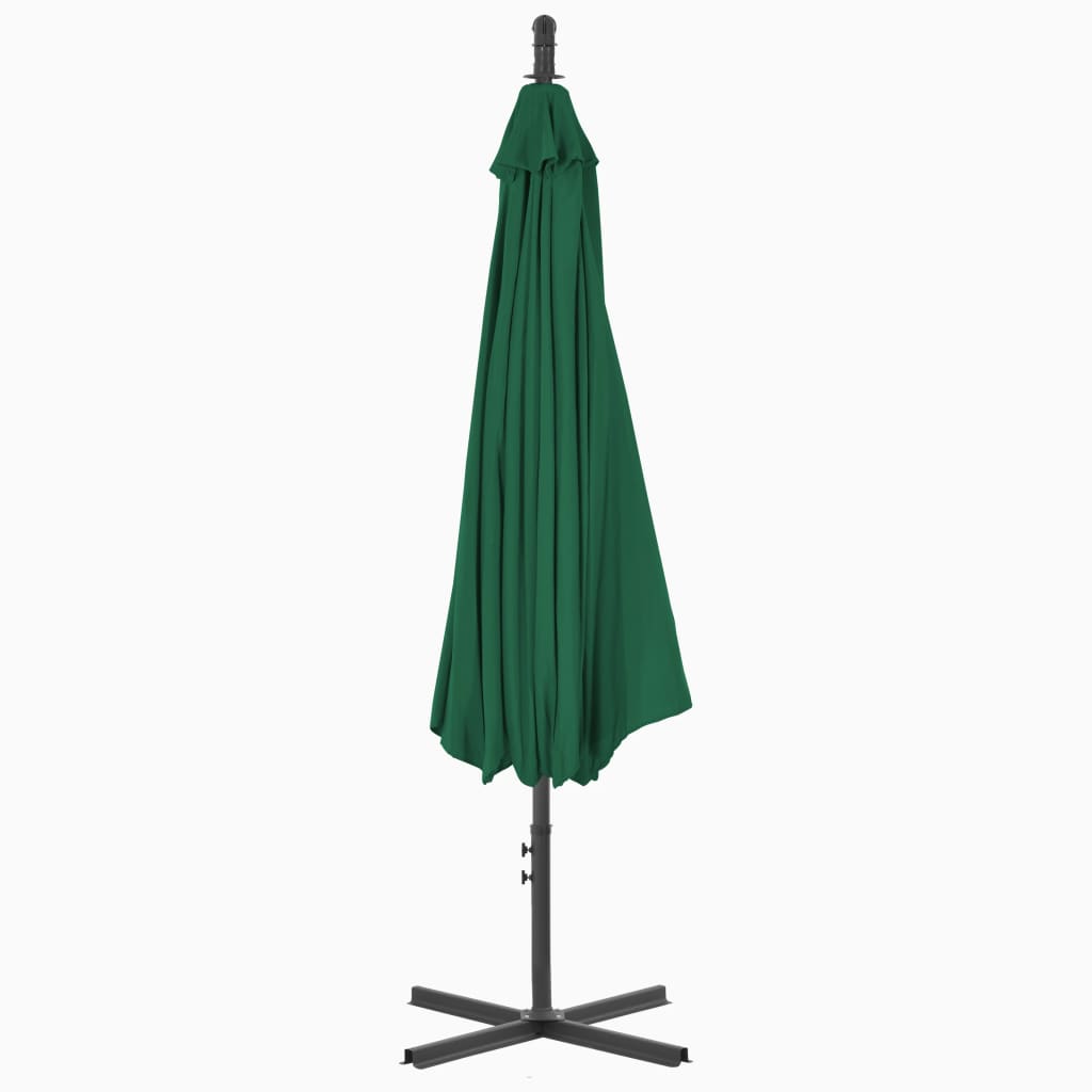 Cantilever Garden Parasol With Steel Pole 300 Cm Green