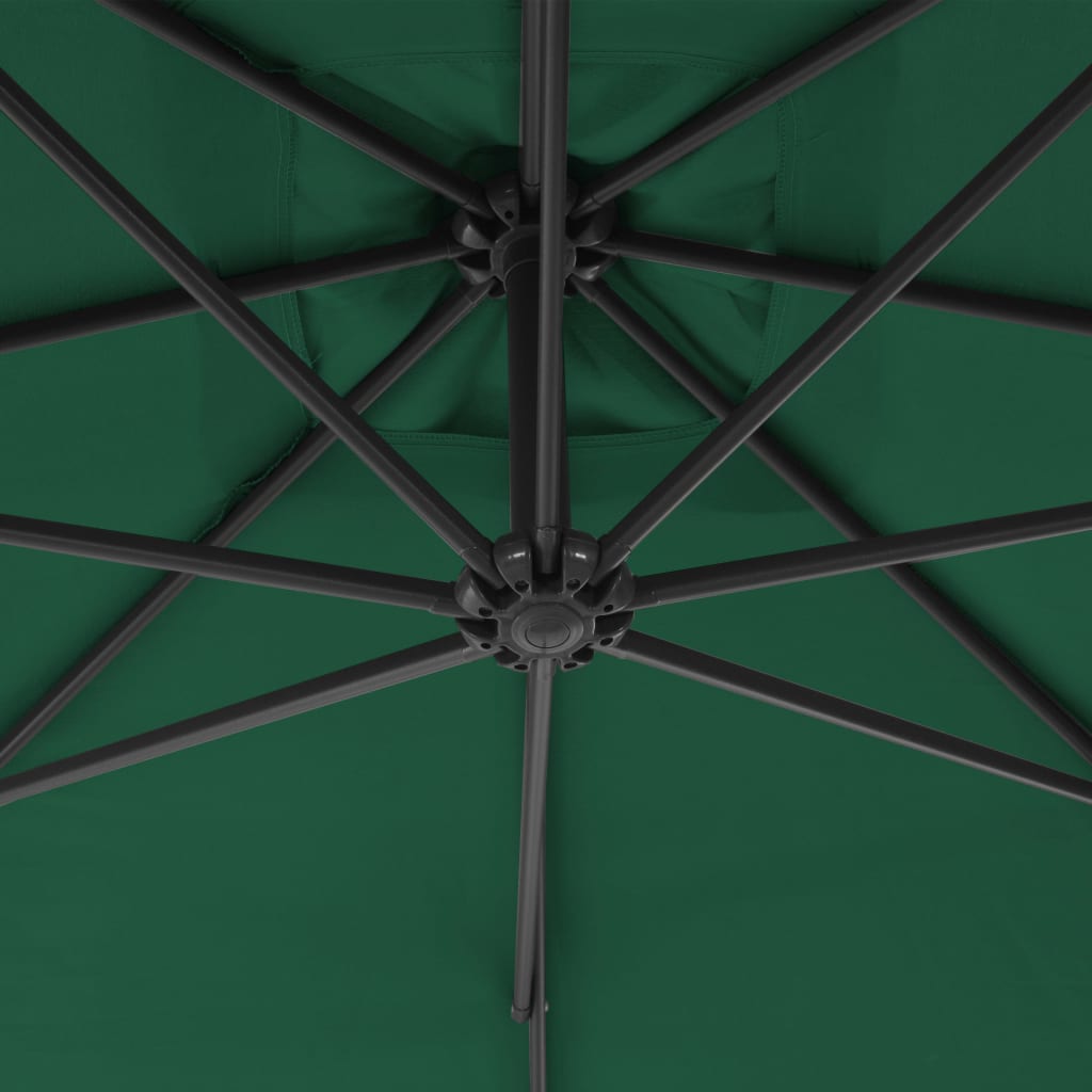 Cantilever Garden Parasol With Steel Pole 300 Cm Green