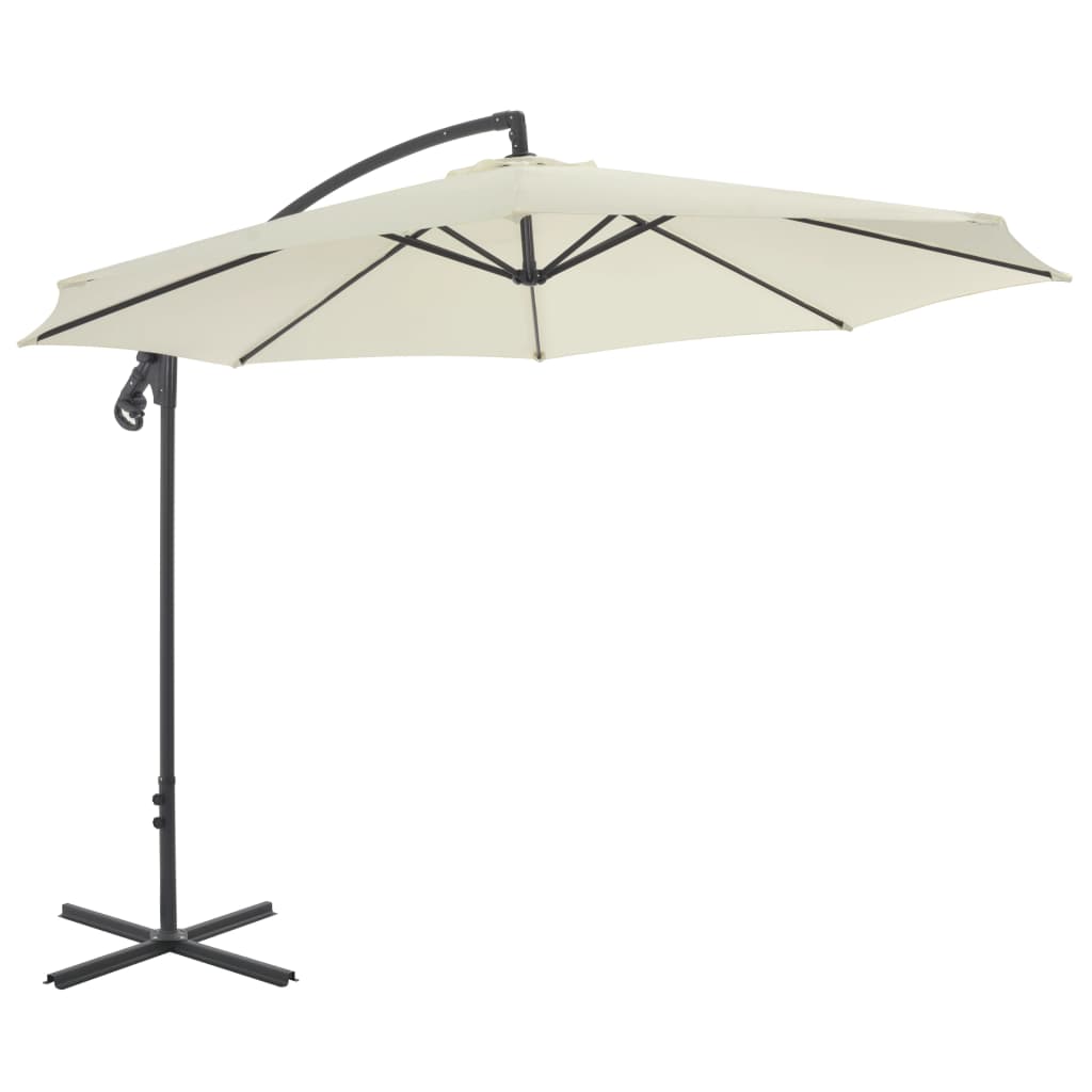 Cantilever Garden Parasol With Steel Pole 300 Cm Green