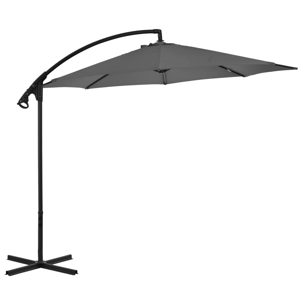 Cantilever Garden Parasol With Steel Pole 300 Cm Green