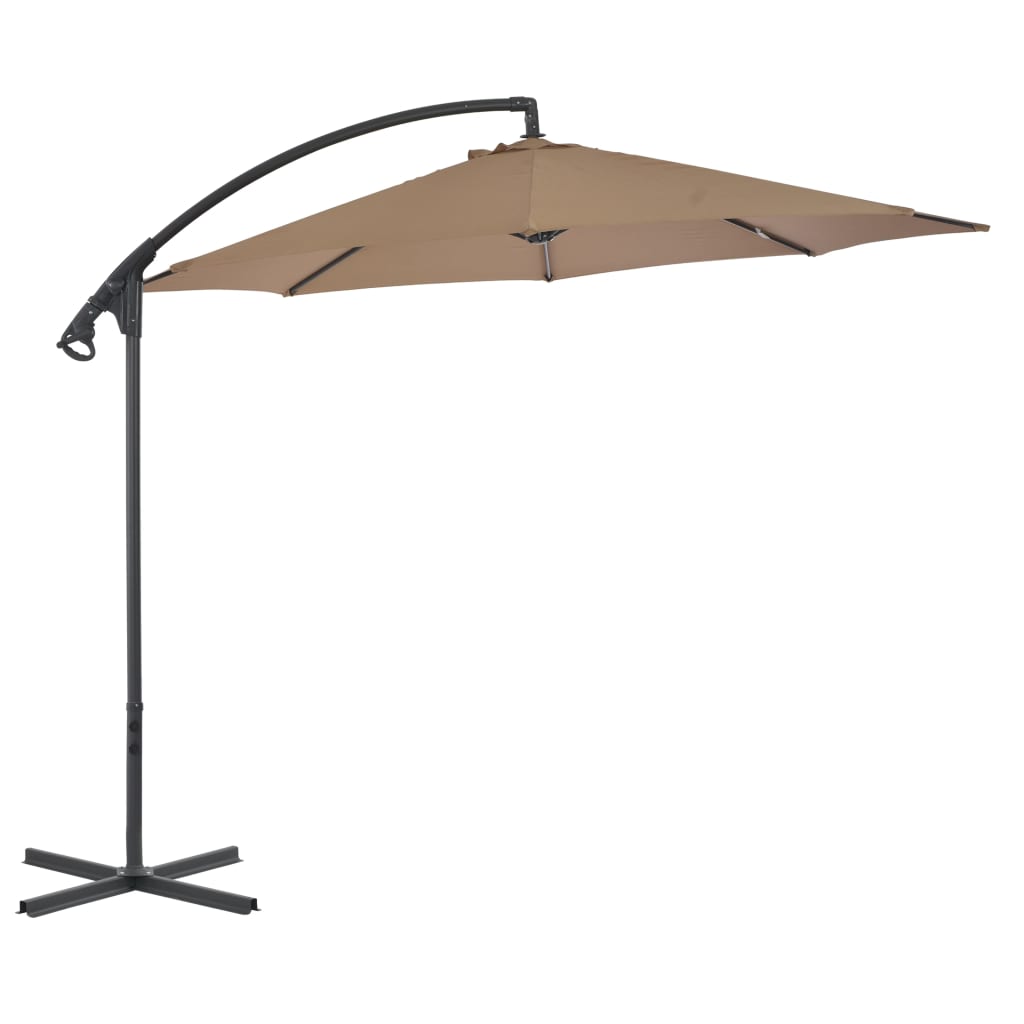Cantilever Garden Parasol With Steel Pole 300 Cm Green