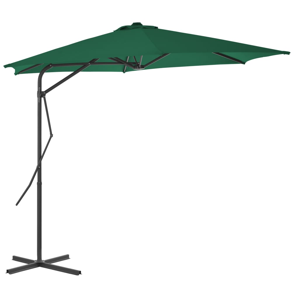 Garden Parasol With Steel Pole 300 Cm Green