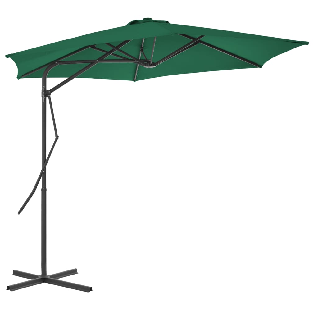 Garden Parasol With Steel Pole 300 Cm Green