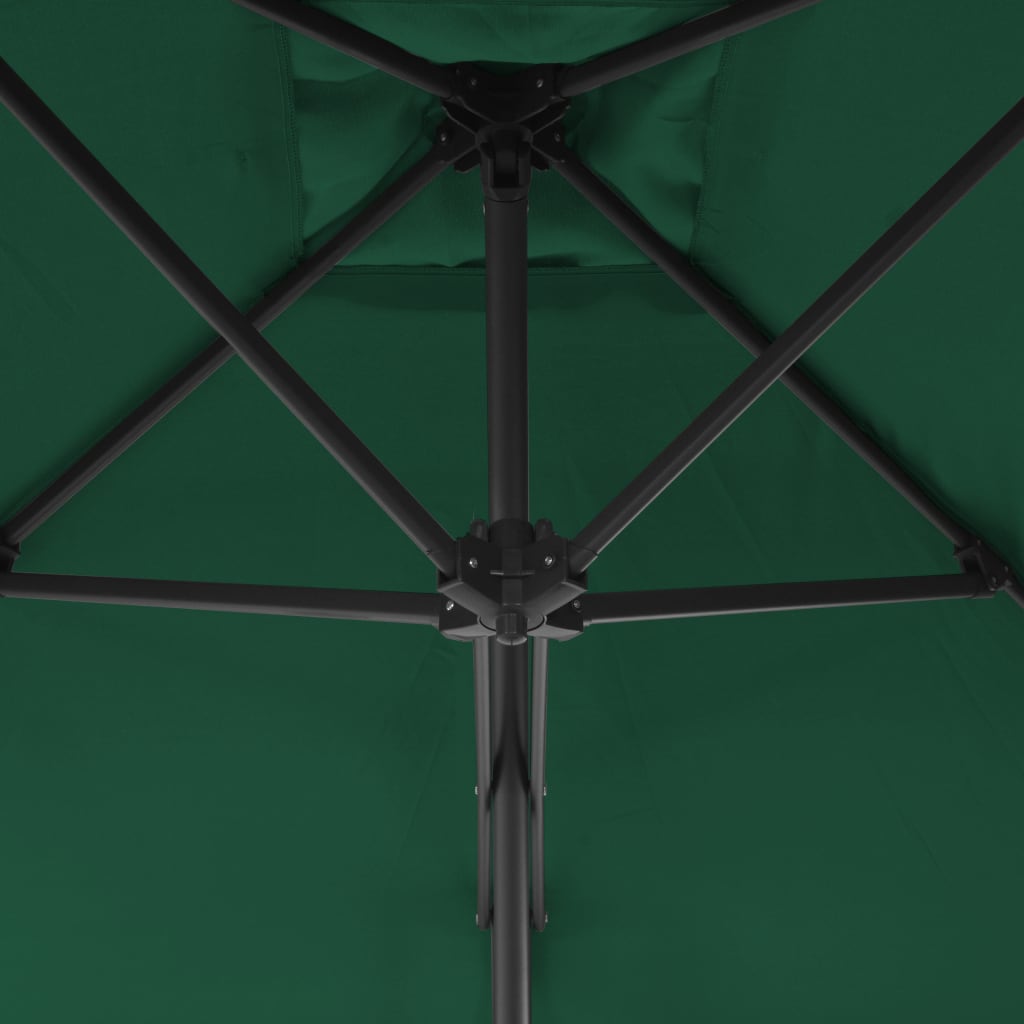 Garden Parasol With Steel Pole 300 Cm Green