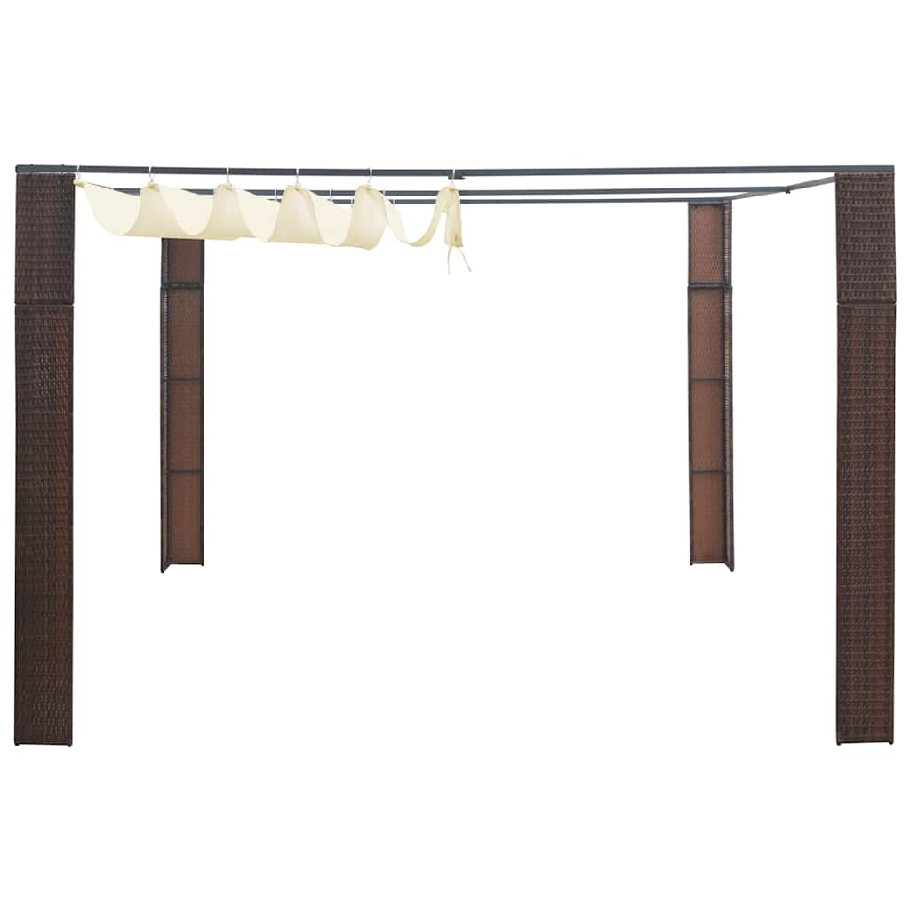 Gazebo With Roof Poly Rattan