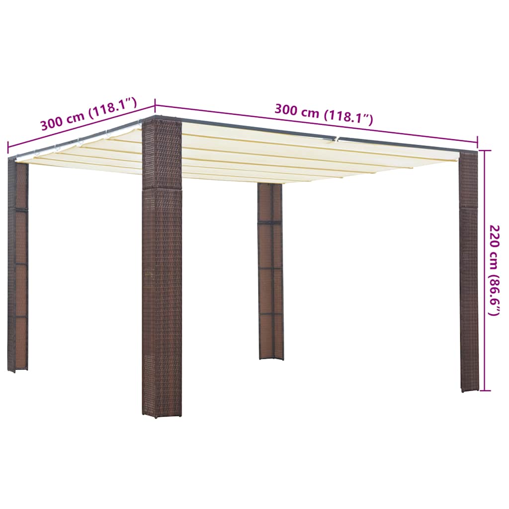 Gazebo With Roof Poly Rattan