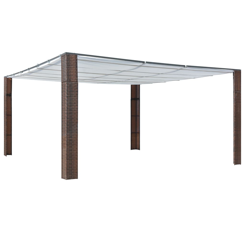 Gazebo With Roof Poly Rattan