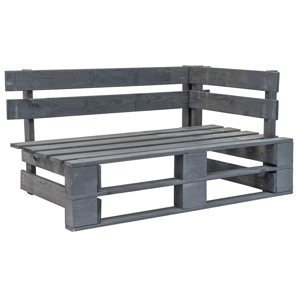 Outdoor Bench Garden Pallet Corner Honey Wood Patio Lounge Seating Furniture LED