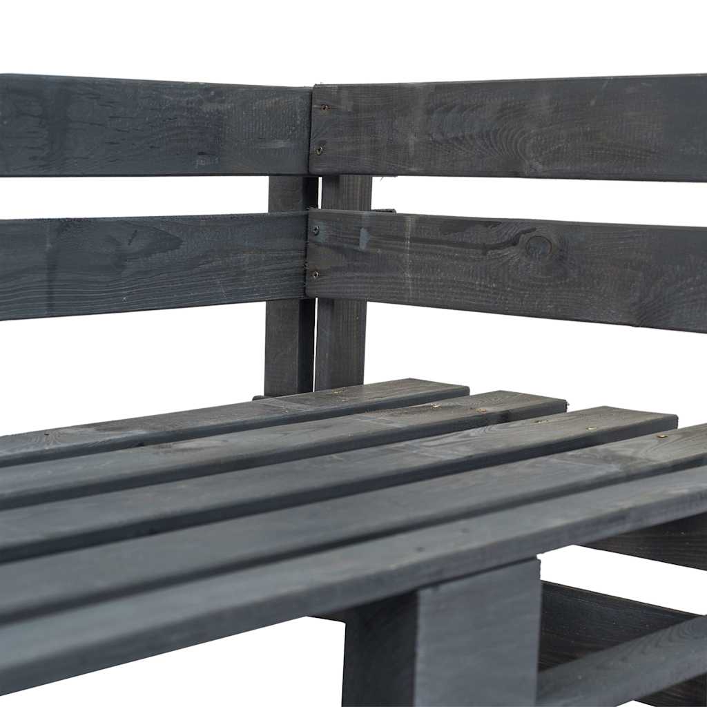 Outdoor Bench Garden Pallet Corner Honey Wood Patio Lounge Seating Furniture LED