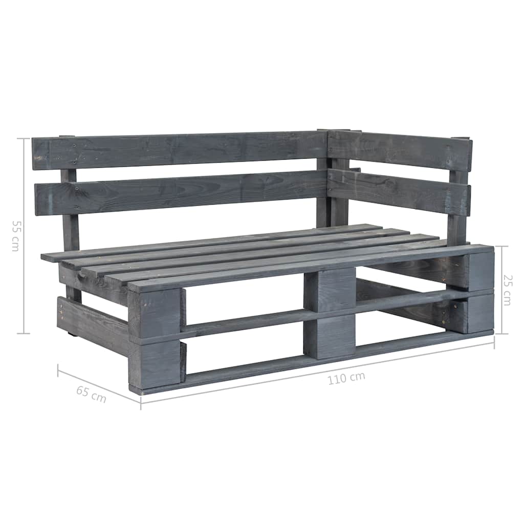 Outdoor Bench Garden Pallet Corner Honey Wood Patio Lounge Seating Furniture LED