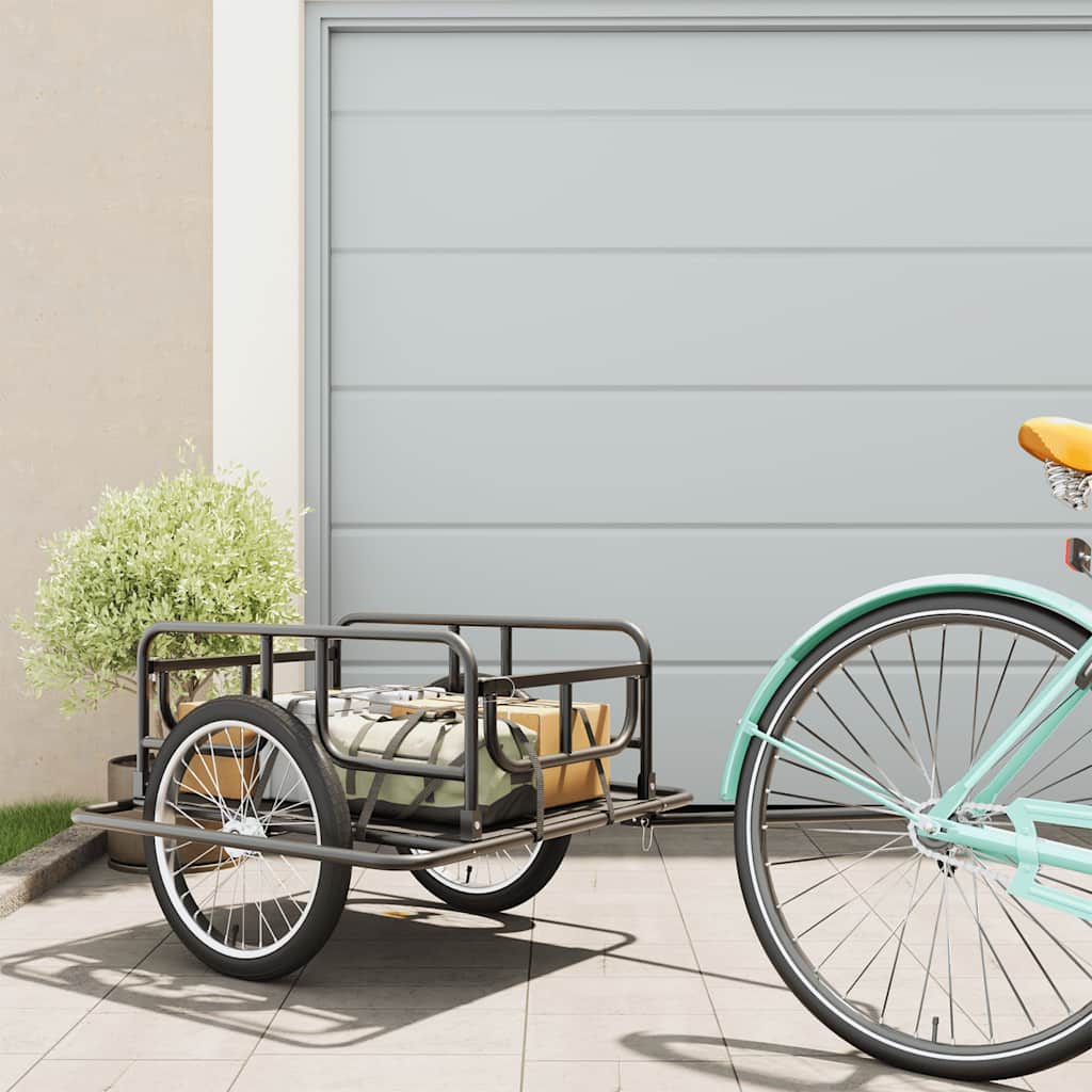Bike Trailer 130X73X48.5 Cm Steel Black