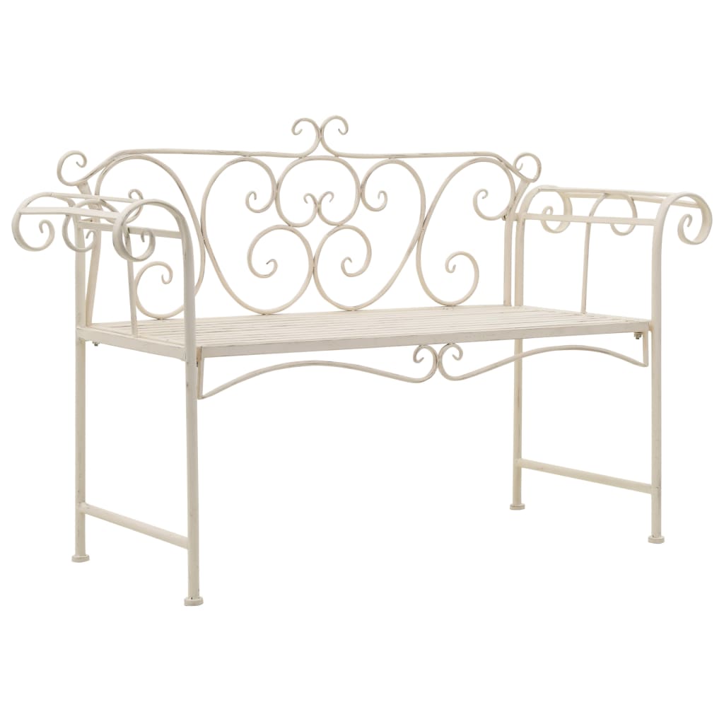 Garden Bench 132 Cm Metal Antique