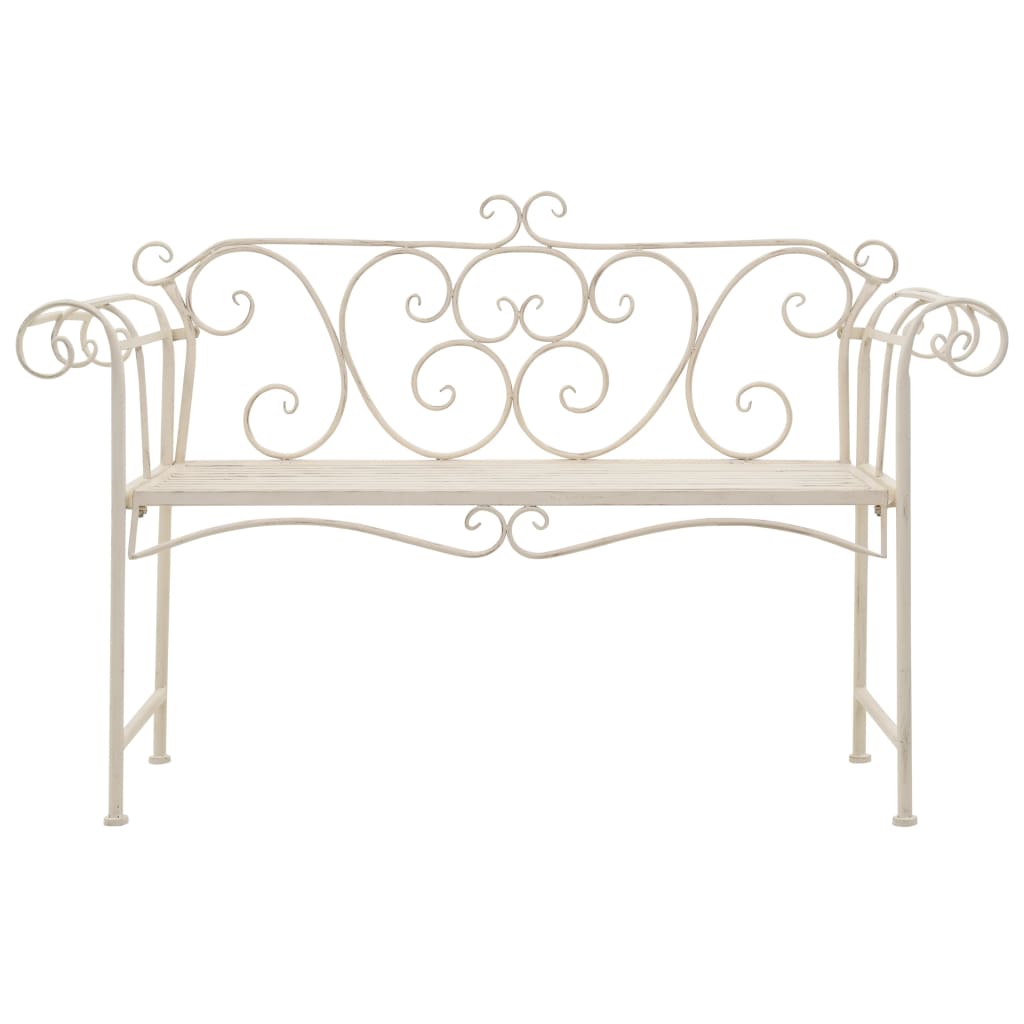Garden Bench 132 Cm Metal Antique