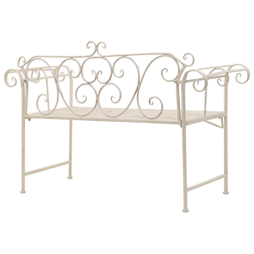 Garden Bench 132 Cm Metal Antique