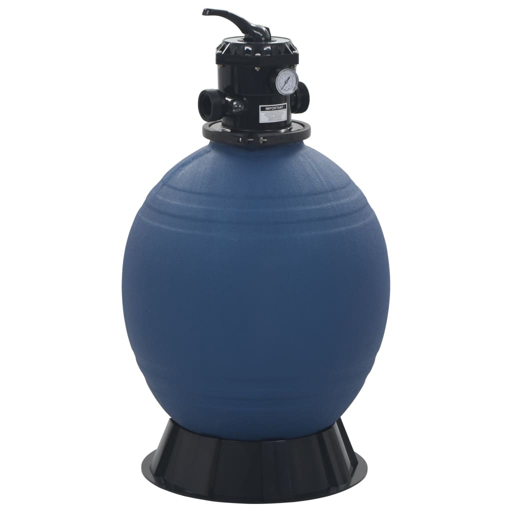 Pool Sand Filter With 6 Position Valve Blue