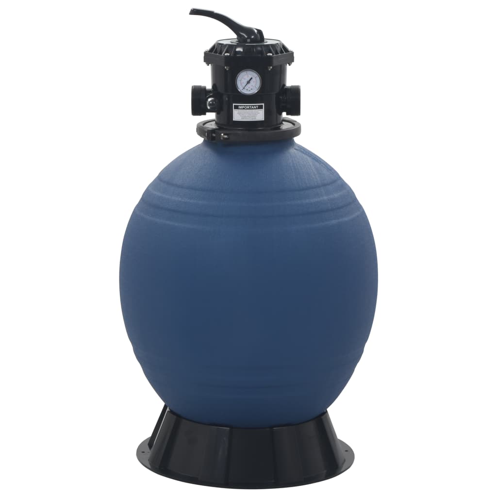 Pool Sand Filter With 6 Position Valve Blue