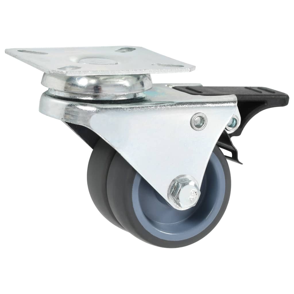 Twin-Wheel Swivel Casters 4 Pcs 50 Mm