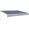Folding Awning Manual Operated Blue/White