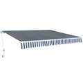 Awning Folding Manual Operated Blue/White Blue and white yellow and white Cream